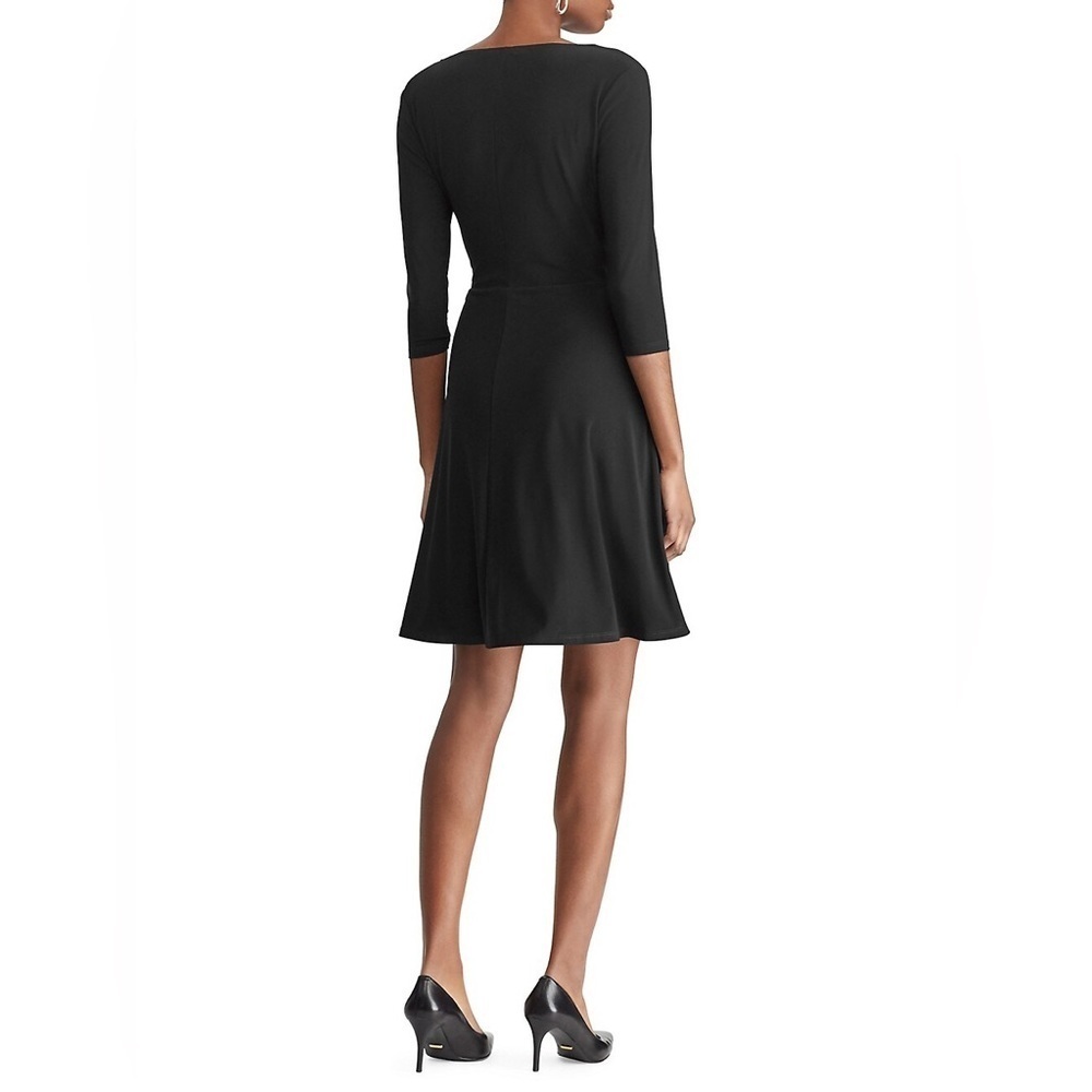 Chaps Tie-Front Fit-&-Flare Black Dress Size XL NWT - Picture 2 of 11